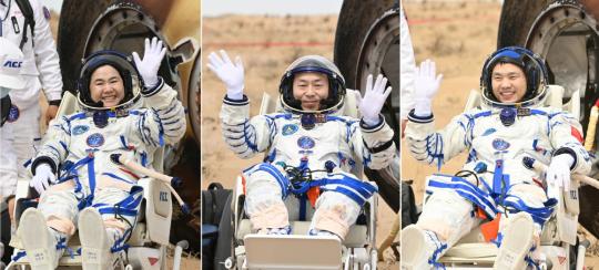 Shenzhou XIX crew returns safely to 'beautiful, blue' Earth