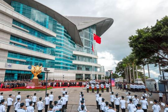 Leader promotes 'certainties' as HK marks 28th anniversary