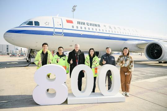 Airbus delivers 800th A320 assembled in China