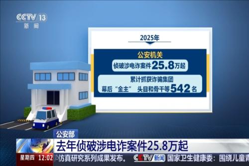 公安部：去年侦破涉电诈案件25.8万起