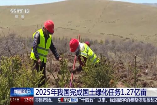 2025年我国完成国土绿化任务1.27亿亩