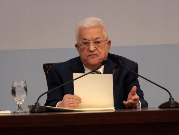 Palestinian President Mahmoud Abbas delivers a speech at the Fatah's eighth general conference held at the Presidential Headquarters in Ramallah, central West Bank, on May 14, 2026. (Photo: Xinhua)