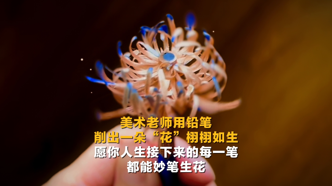 美術(shù)老師用鉛筆削出一朵“花”