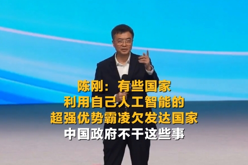 陈刚：有些国家利用自己人工智能的超强优势霸凌欠发达国家，中国政府不干这些事！