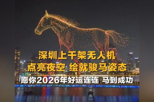 一起喜迎馬年！深圳上千架無人機點亮夜空 繪就駿馬姿態(tài)
