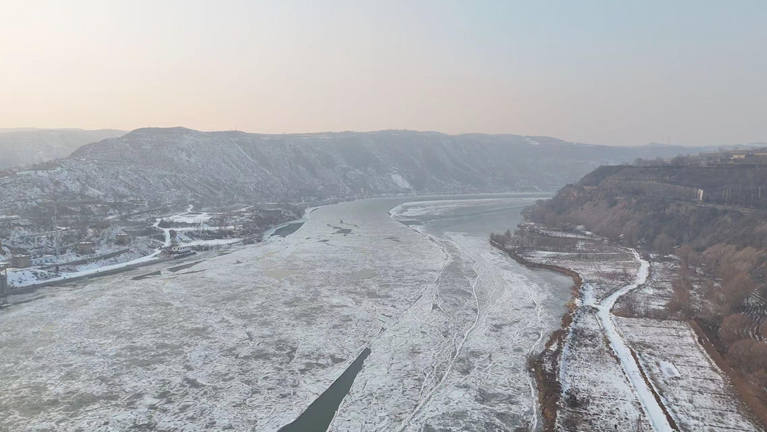 黄河山西河曲段进入大面积流凌期 流凌长度达50公里