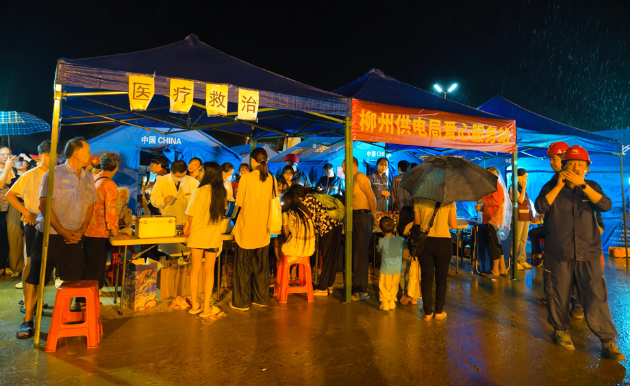 直擊廣西柳州市柳南區(qū)安置點現(xiàn)場